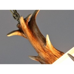 אור אחד כפרי אומנותי רטרו Antler עתיק תליון אור עם גוון זכוכית