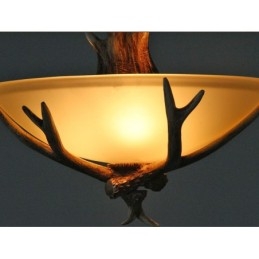 אור אחד כפרי אומנותי רטרו Antler עתיק תליון אור עם גוון זכוכית