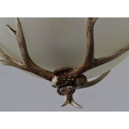 אור אחד כפרי אומנותי רטרו Antler עתיק תליון אור עם גוון זכוכית