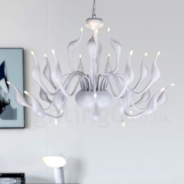 24 אורות נברשת ברבור מודרנית Light G4 ציפוי לבן