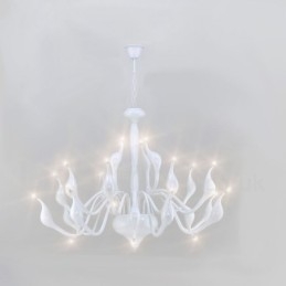 24 אורות נברשת ברבור מודרנית Light G4 ציפוי לבן