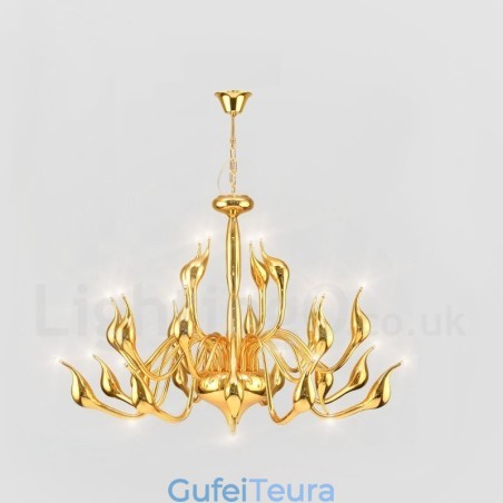 24 אורות נברשת ברבור מודרנית Light G4 ציפוי זהב 24 אורות נברשת ברבור מודרנית Light G4 ציפוי זהב