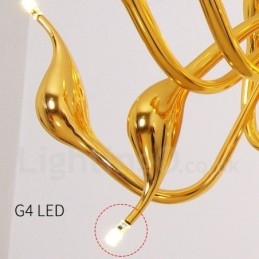 24 אורות נברשת ברבור מודרנית Light G4 ציפוי זהב
