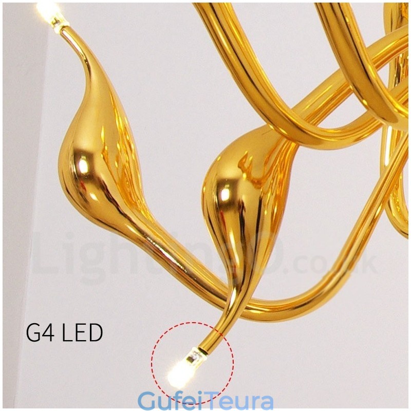 24 אורות נברשת ברבור מודרנית Light G4 ציפוי זהב
