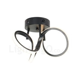 מתג Triac ניתן לעמעום שחור מודרני עכשווי בסגנון נורדי מנורת תקרה עגולה