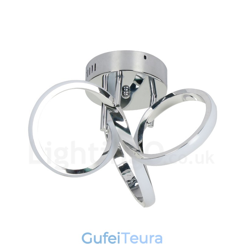 מתג Triac ניתן לעמעום כרום מודרני עכשווי בסגנון נורדי תאורת תקרה עגולה
