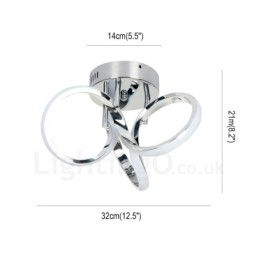 מתג Triac ניתן לעמעום כרום מודרני עכשווי בסגנון נורדי תאורת תקרה עגולה