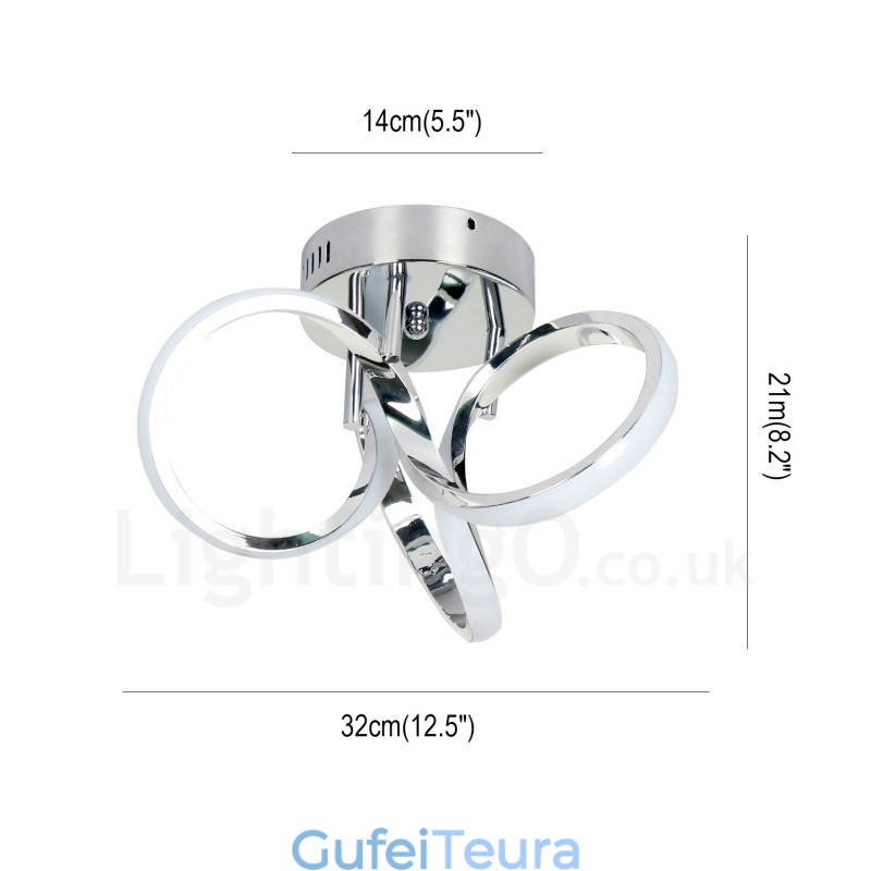 מתג Triac ניתן לעמעום כרום מודרני עכשווי בסגנון נורדי תאורת תקרה עגולה