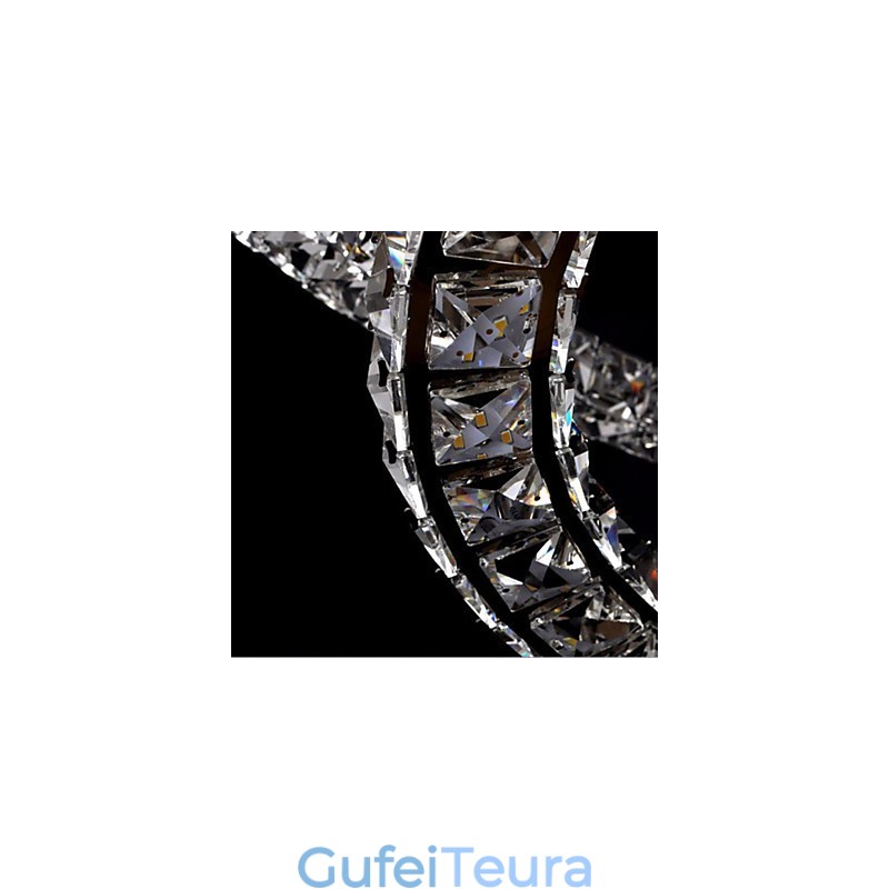 תאורת תליון קריסטל מודרני יחיד D40CM שלושה צדדים K9 קריסטל אורות תקרה מקורה גופי מנורות