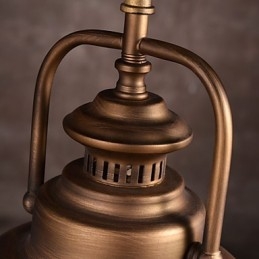 אור תליון רטרו עם גוון מטריית מתכת בסגנון מפעל ישן