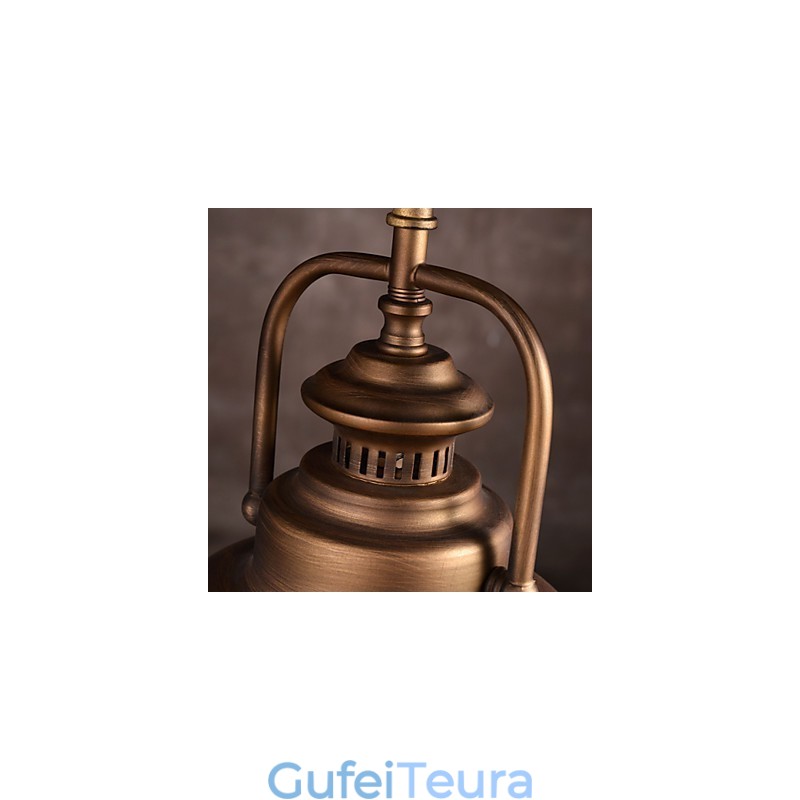 אור תליון רטרו עם גוון מטריית מתכת בסגנון מפעל ישן