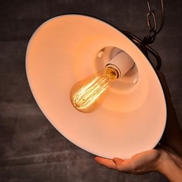 אור תליון רטרו עם גוון מטריית מתכת בסגנון מפעל ישן