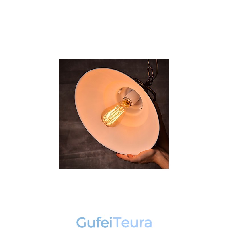 אור תליון רטרו עם גוון מטריית מתכת בסגנון מפעל ישן