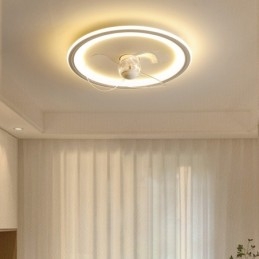 Nordic Round Ultra דק שקט בלתי נראה ניתן לעמעום מאוורר תלוי מאוורר עם ספקטרום מלא הגנת עיניים