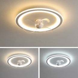 Nordic Round Ultra דק שקט בלתי נראה ניתן לעמעום מאוורר תלוי מאוורר עם ספקטרום מלא הגנת עיניים