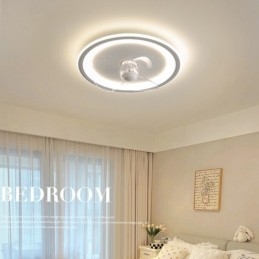 Nordic Round Ultra דק שקט בלתי נראה ניתן לעמעום מאוורר תלוי מאוורר עם ספקטרום מלא הגנת עיניים