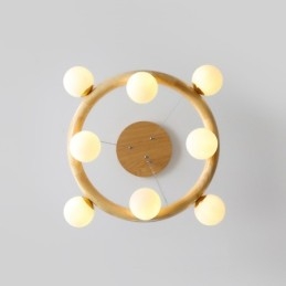 נברשת תליון עץ נורדי פשוט מודרני עם גווני שעועית