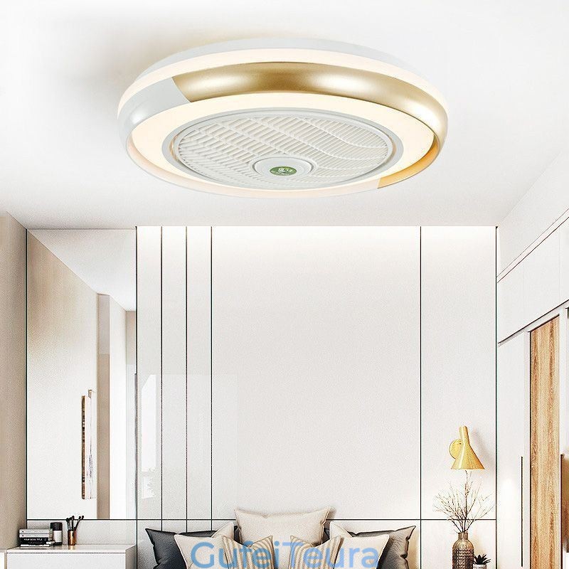 מנורות מאוורר תקרה מודרניות אקריליק מנורת תקרה עגולה עם שלט רחוק
