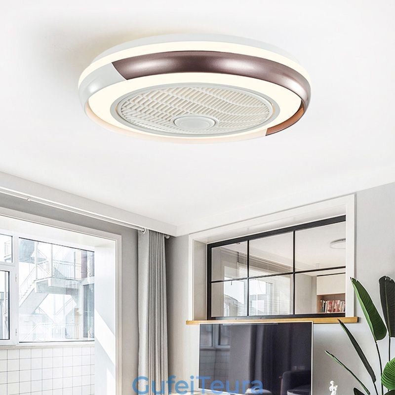 מנורות מאוורר תקרה מודרניות אקריליק מנורת תקרה עגולה עם שלט רחוק