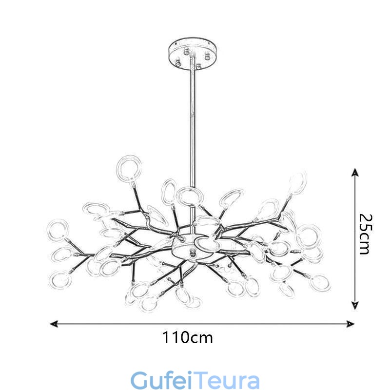 נברשת סניפים בסגנון נורדי תליון