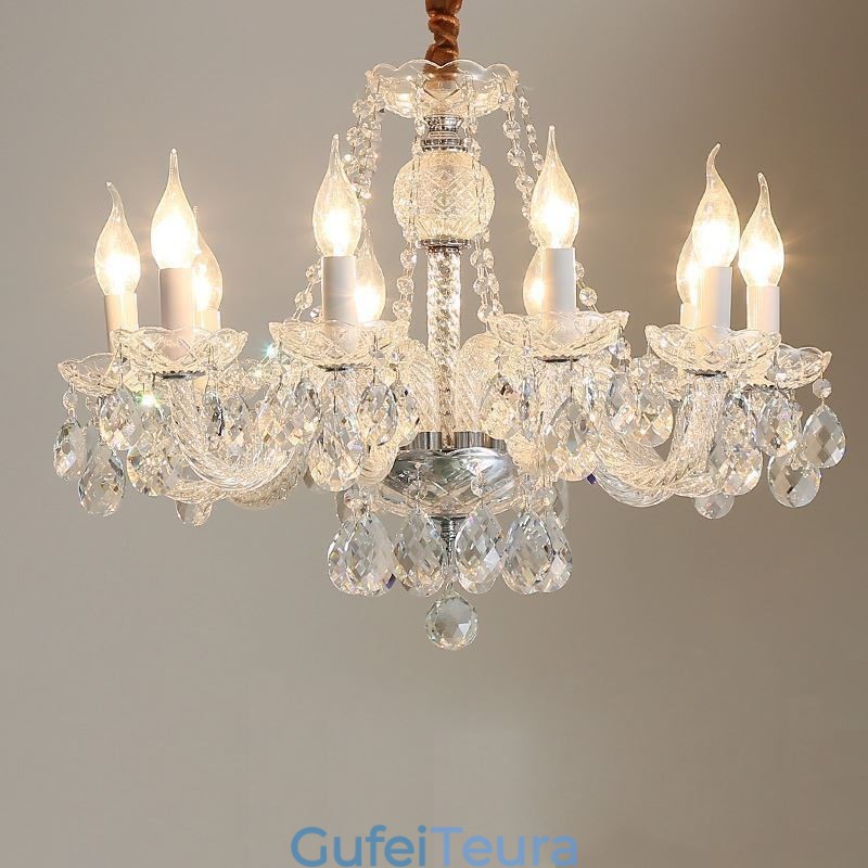 נברשת קריסטל שקופה אירופית יוקרה דקרטיבית אור תקרה