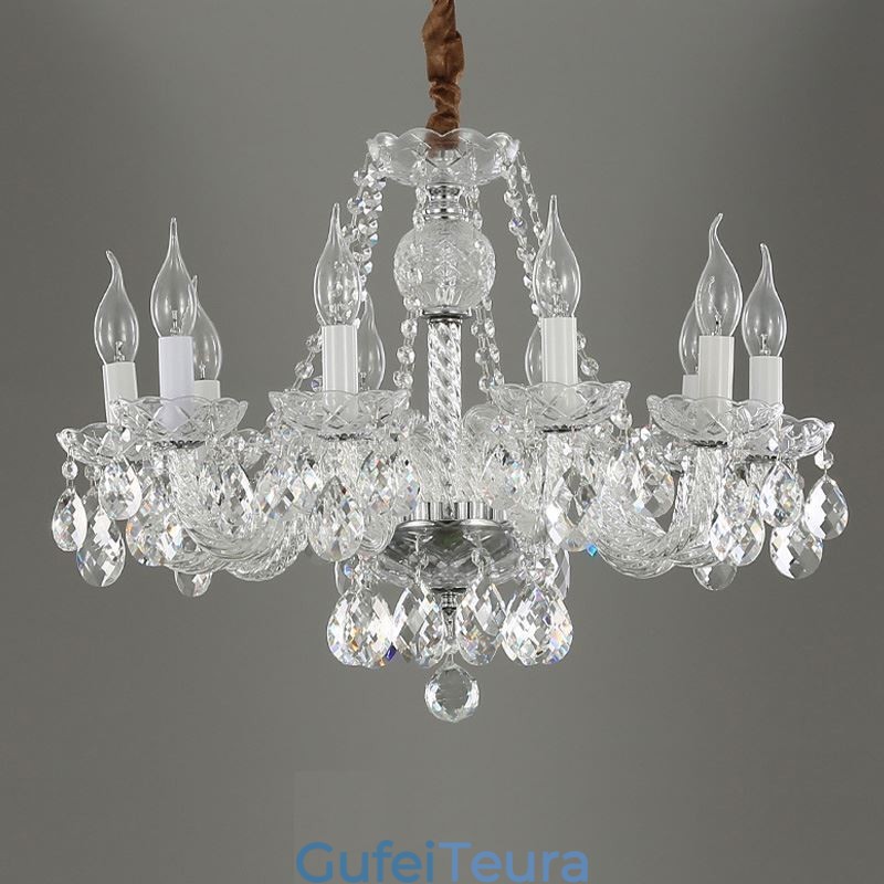 נברשת קריסטל שקופה אירופית יוקרה דקרטיבית אור תקרה