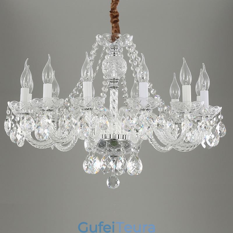 נברשת קריסטל שקופה אירופית יוקרה דקרטיבית אור תקרה