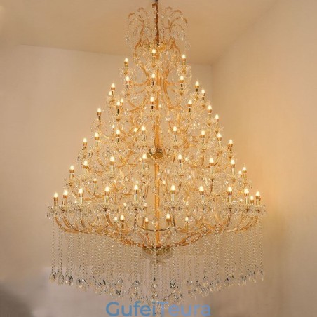 אור תקרה לקישוט נברשת קריסטל יוקרתית עם 96 נורות