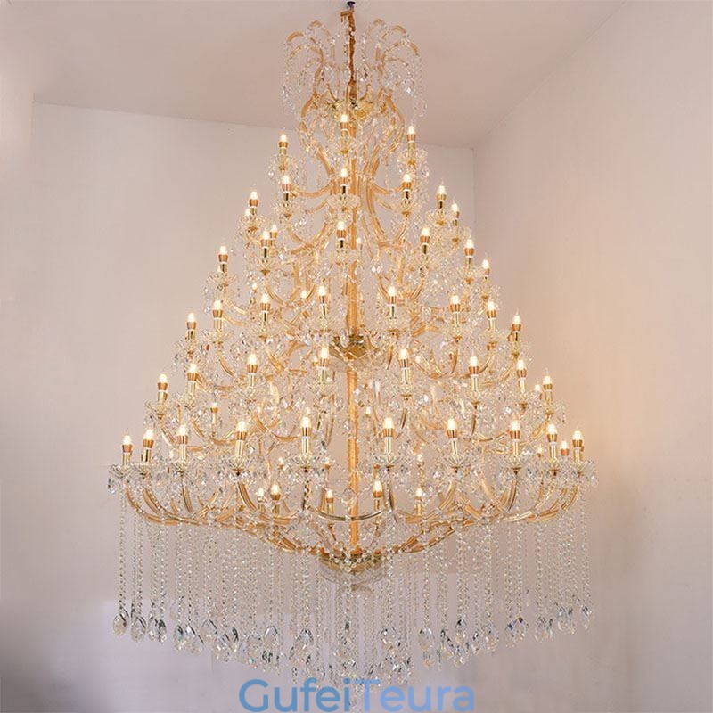 אור תקרה לקישוט נברשת קריסטל יוקרתית עם 96 נורות