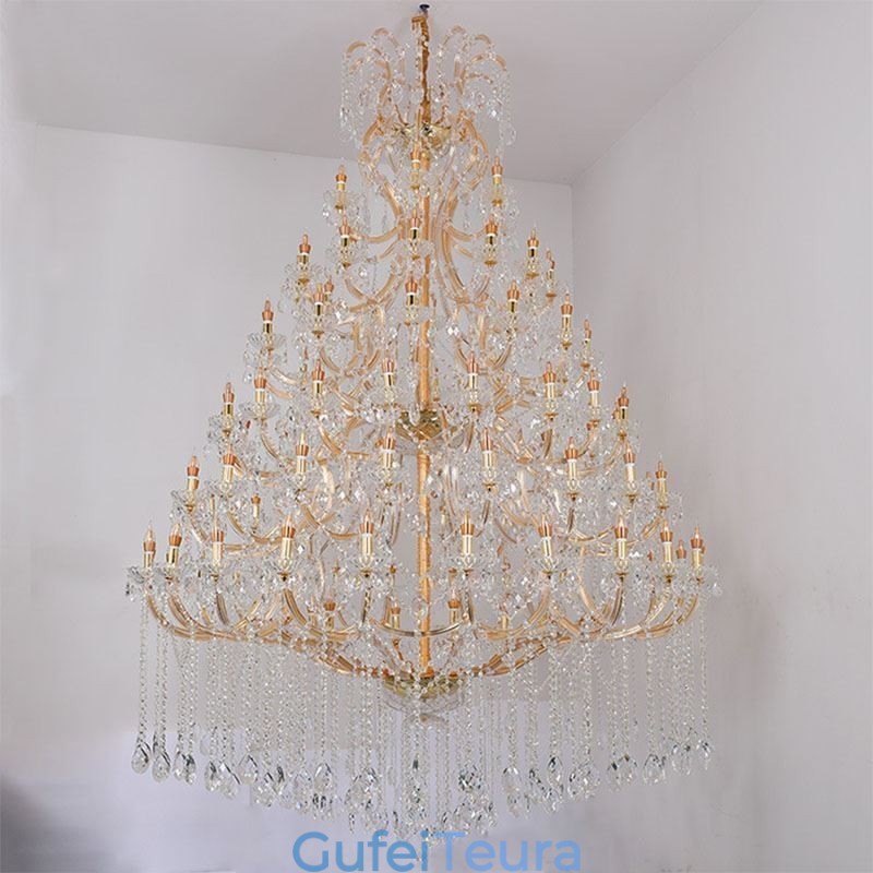 אור תקרה לקישוט נברשת קריסטל יוקרתית עם 96 נורות