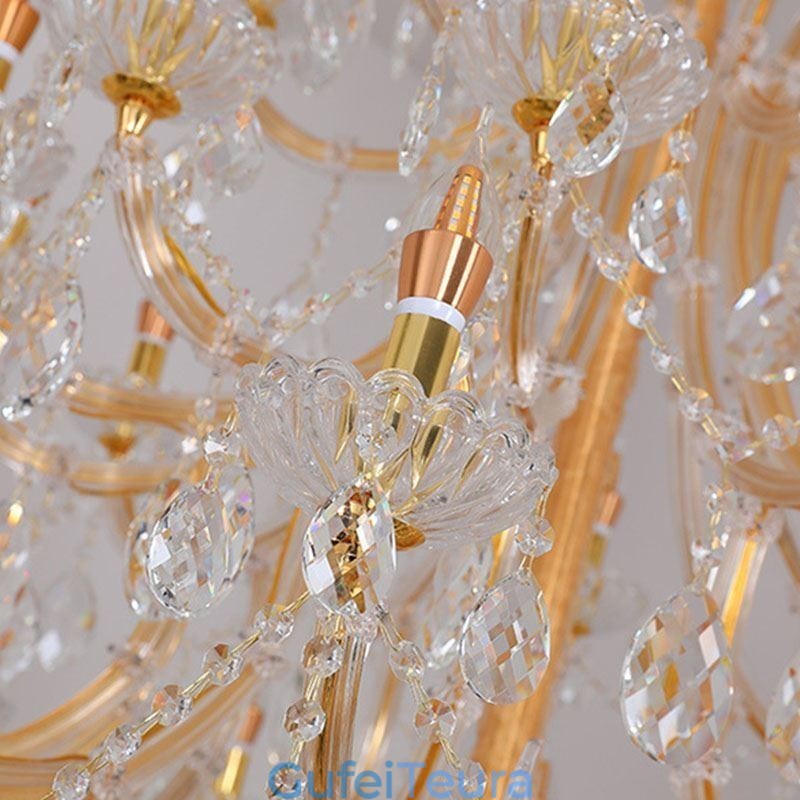 אור תקרה לקישוט נברשת קריסטל יוקרתית עם 96 נורות