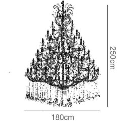 אור תקרה לקישוט נברשת קריסטל יוקרתית עם 96 נורות