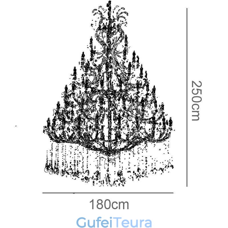 אור תקרה לקישוט נברשת קריסטל יוקרתית עם 96 נורות