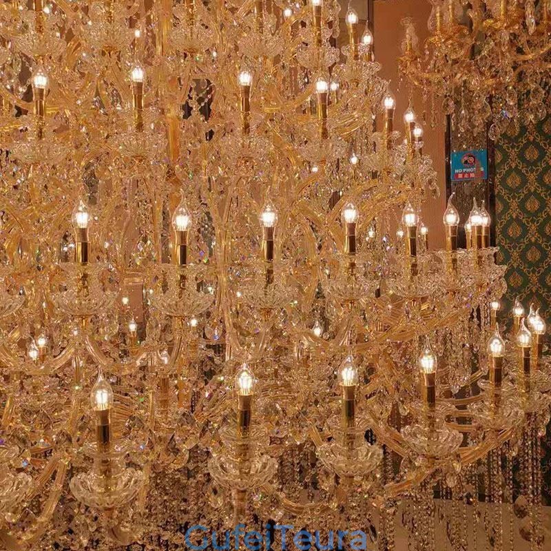 אור תקרה לקישוט נברשת קריסטל יוקרתית עם 96 נורות
