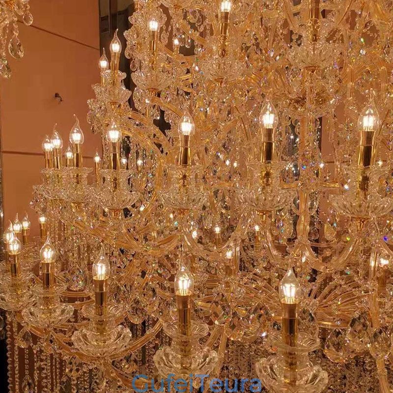 אור תקרה לקישוט נברשת קריסטל יוקרתית עם 96 נורות