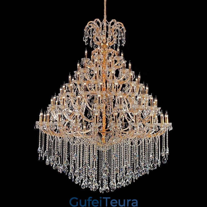 אור תקרה לקישוט נברשת קריסטל יוקרתית עם 96 נורות