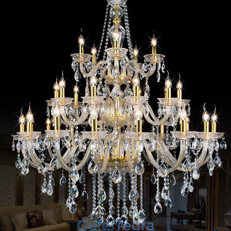 אור תקרה לקישוט נברשת קריסטל יוקרתית עם 32 נורות