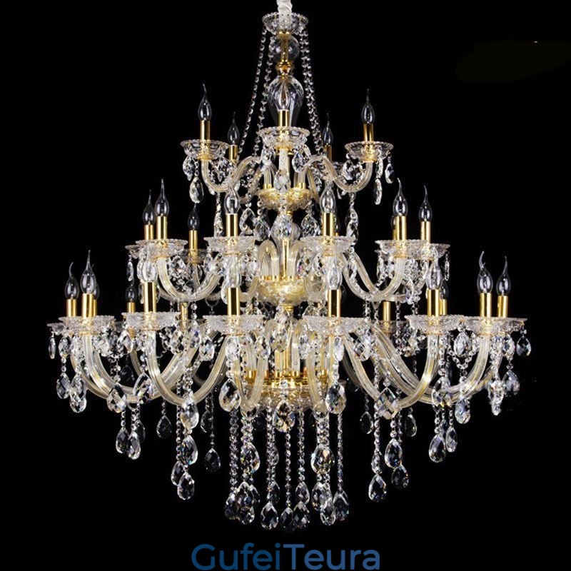 אור תקרה לקישוט נברשת קריסטל יוקרתית עם 32 נורות