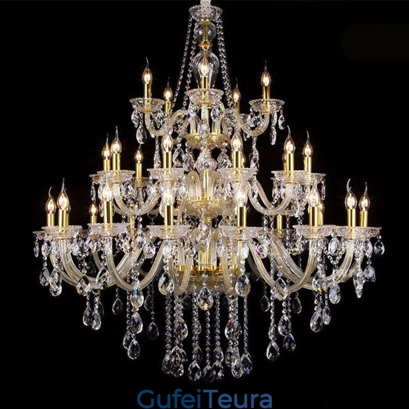 אור תקרה לקישוט נברשת קריסטל יוקרתית עם 32 נורות