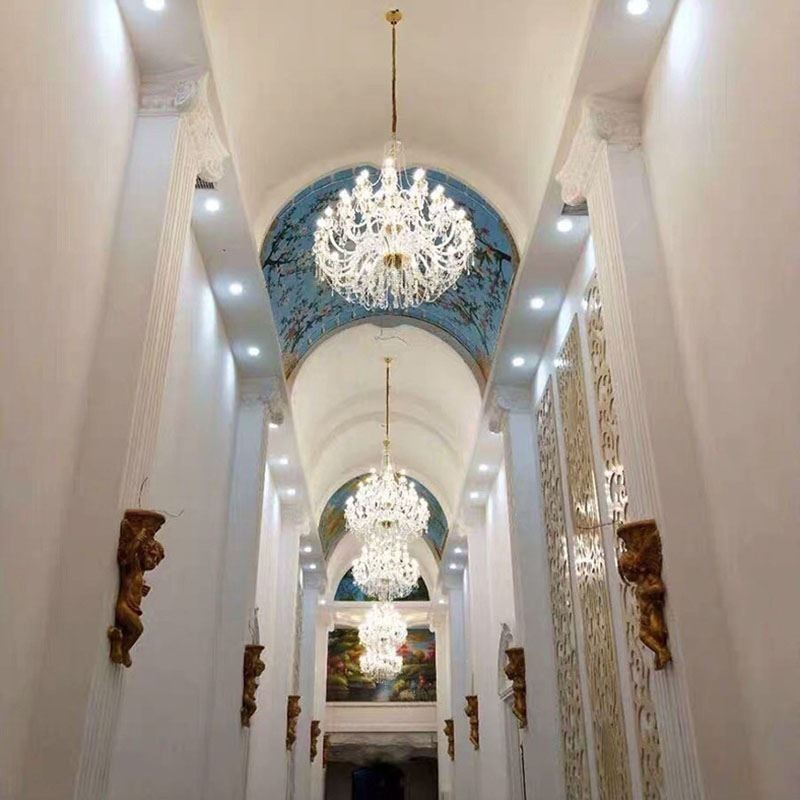 נברשת קריסטל אירופאית עם 32 אורות אור תקרה קישוט יוקרתי