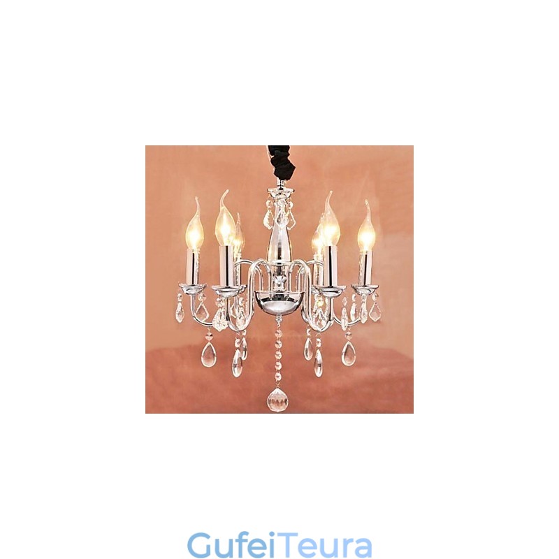 אור תלוי קריסטל 6 אור בתכונת נרות