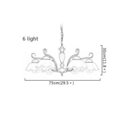 אור תליון ברזל נורדי בצורת פרח נברשת מנורת זכוכית