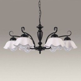 אור תליון ברזל נורדי בצורת פרח נברשת מנורת זכוכית