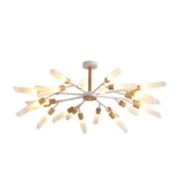 אור תליון נורדי תאורת עץ מלא מודרנית