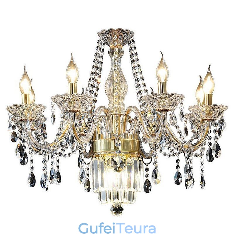 נברשת קריסטל גדולה אירופאית קלאסית תאורת תליון