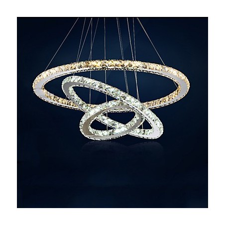 מנורות תליון ענבר ובהיר K9 נברשת קריסטל תאורת עם 3 טבעות