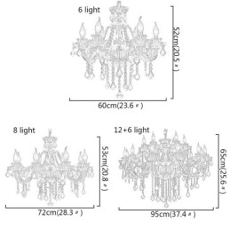 נברשת אירופית אור תקרת קריסטל סגול אלגנטי