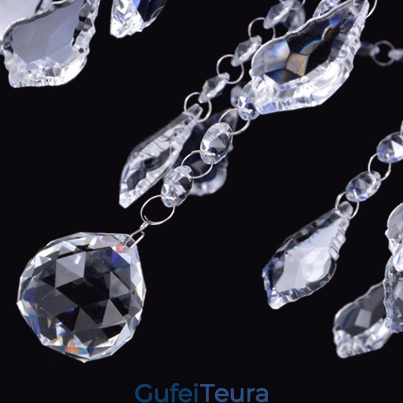 נברשת אירופית אור תקרת קריסטל סגול אלגנטי