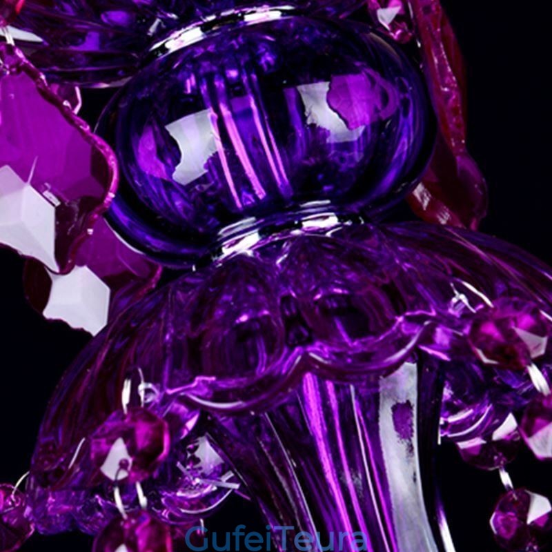 נברשת אירופית אור תקרת קריסטל סגול אלגנטי