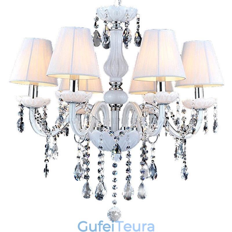 נברשת קריסטל אירופאית ירקן לבן ייחודי